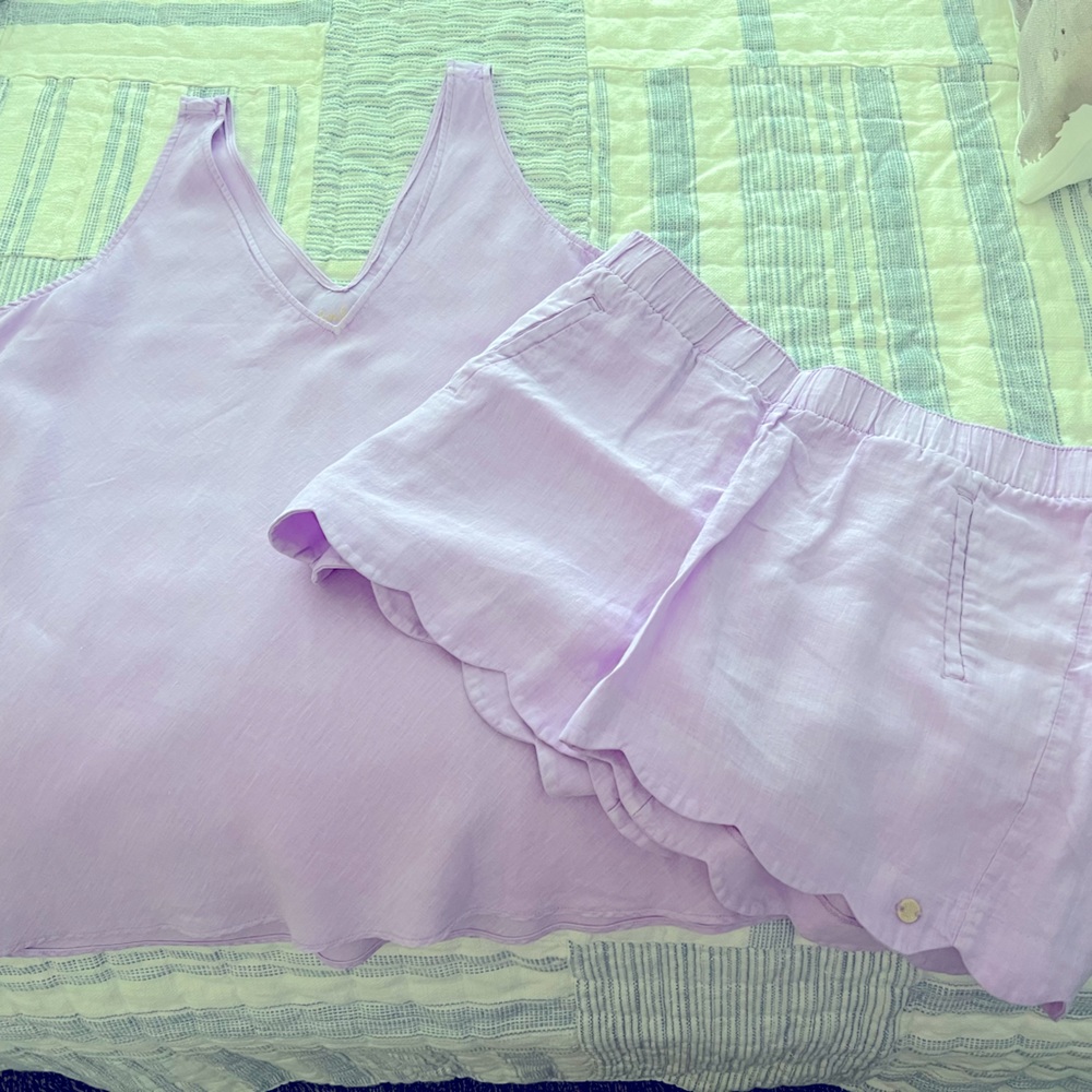 Shorts and top set in large linen